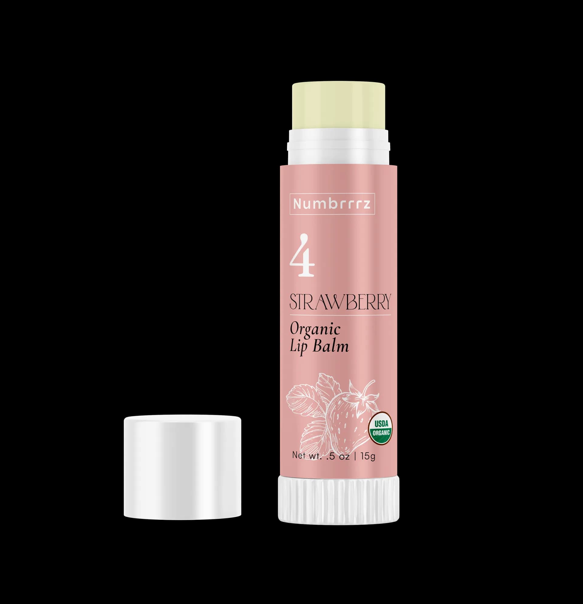 Numbrrrz Strawberry Lip Balm — Product Mockup