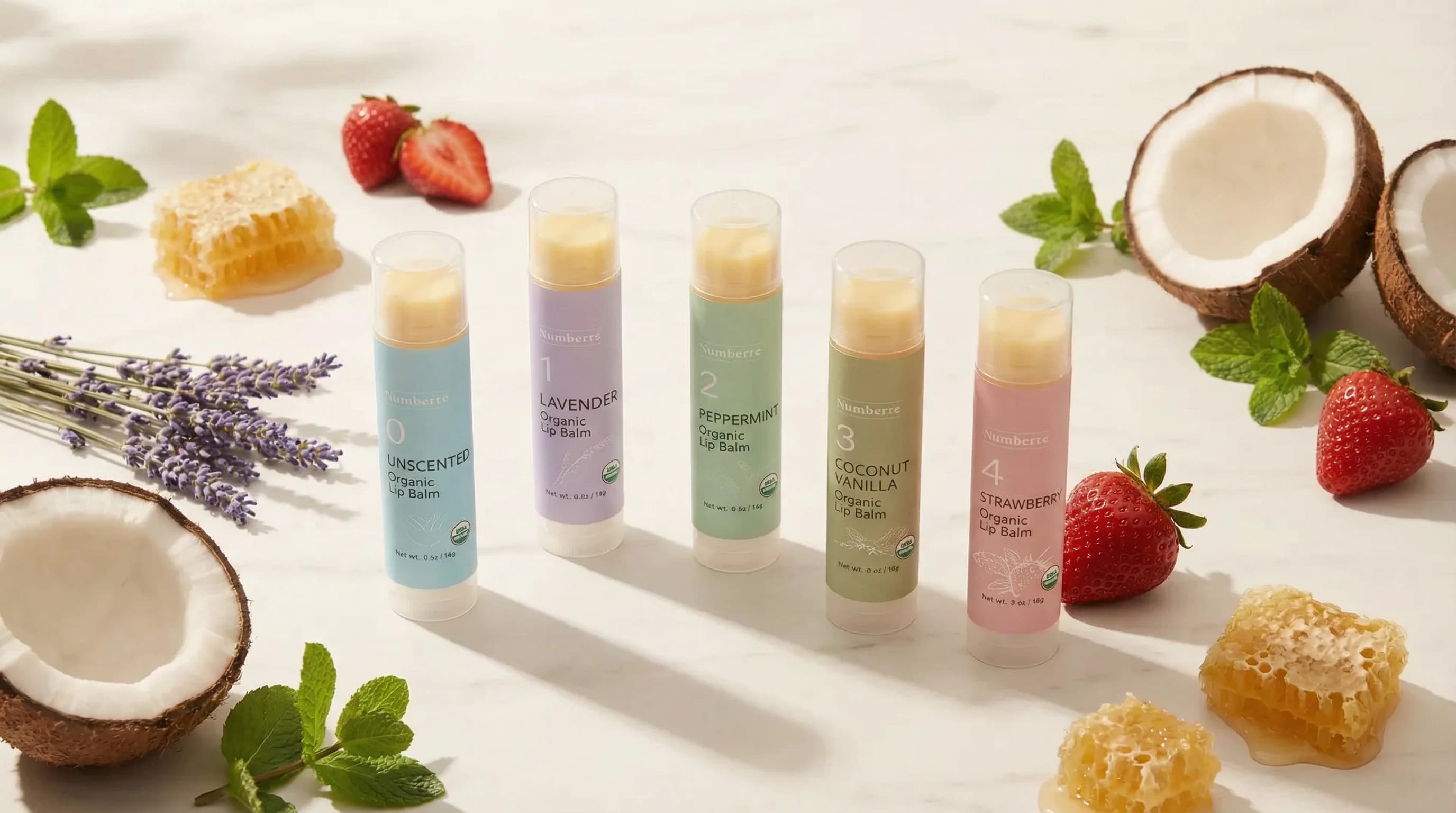 Numbrrrz organic lip balm collection