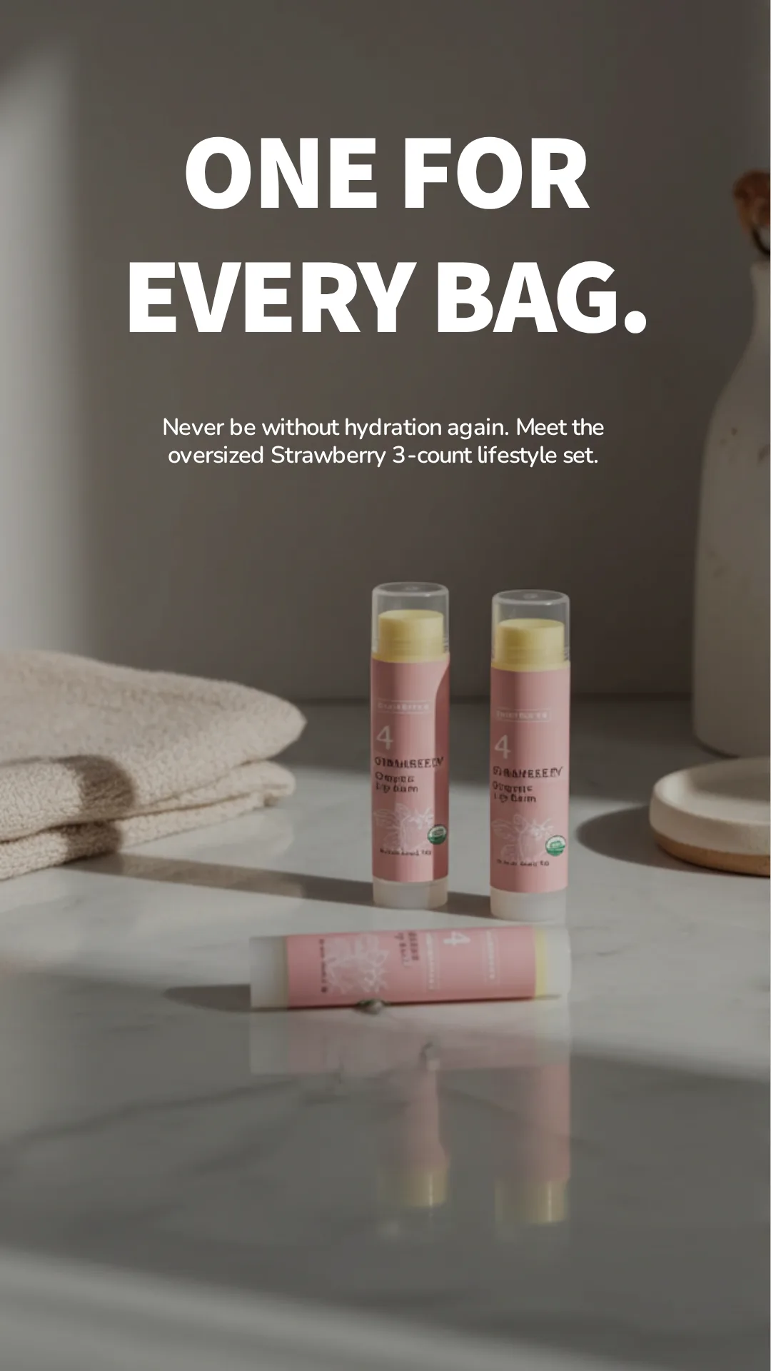One for every bag — Numbrrrz strawberry lip balm set
