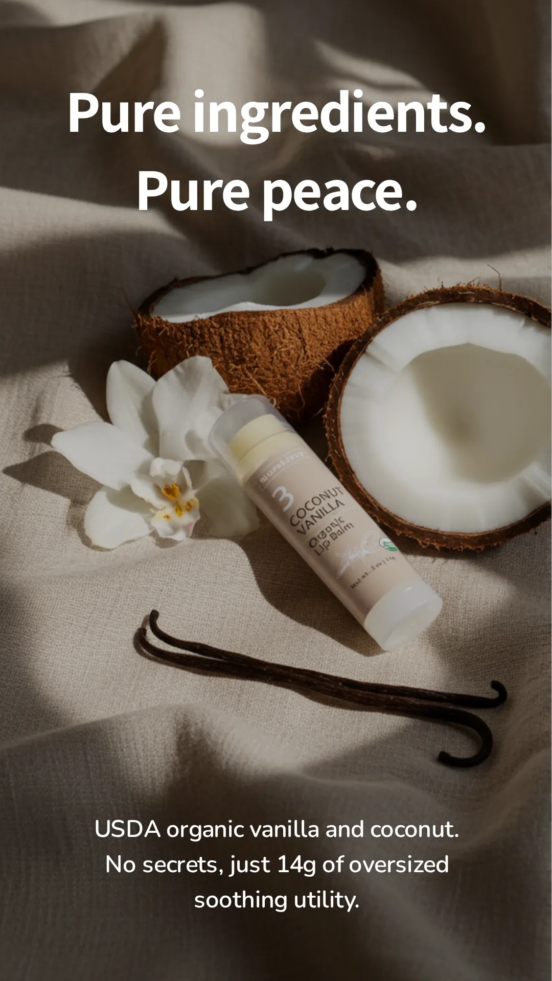 Pure ingredients, pure peace — Numbrrrz coconut vanilla