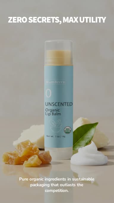 Zero secrets, max utility — Numbrrrz unscented organic lip balm