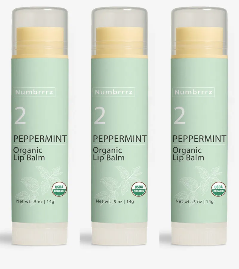 Numbrrrz Peppermint 3-Count Lip Balm